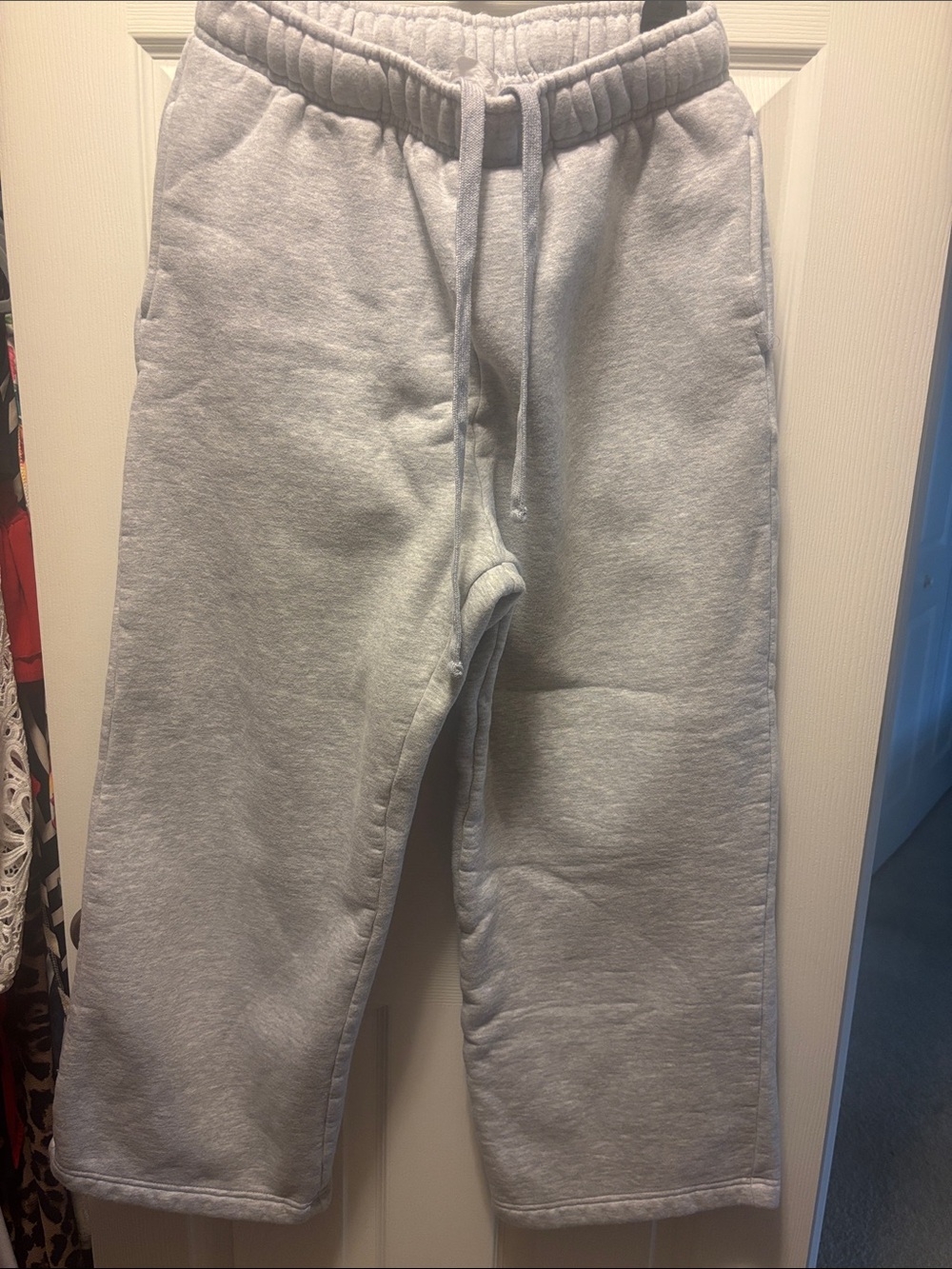Men's Gray Fleece Joggers with Elastic Drawstring Waist